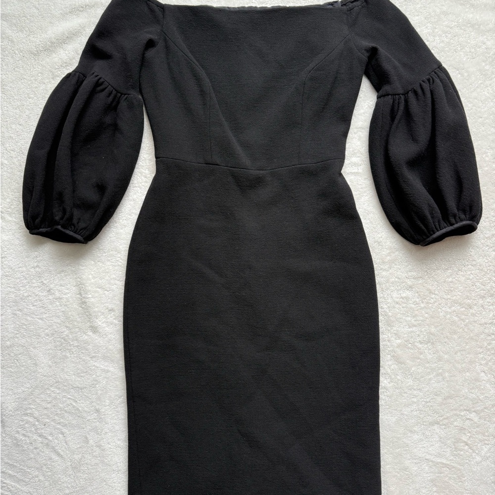 Lela Rose Black Long Sleeve Dress